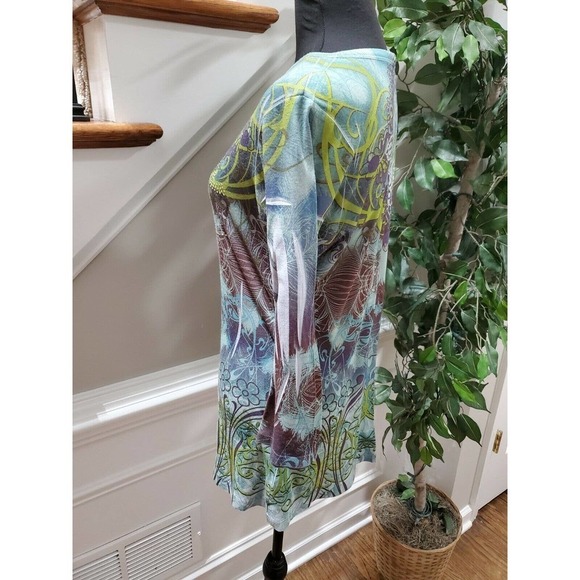 Cato Large Women's Multicolor 100% Polyester V-Neck Long Sleeve Casual Shirt L - Picture 5 of 10